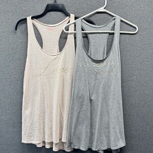 Victoria's Secret Light Pink and Gray Tank Tops